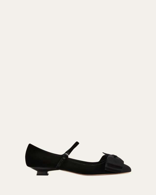 Decolette Mary Jane Bow Ballerina Pumps